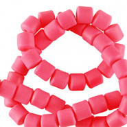 Polymer tube Perlen 6mm - Neon pink